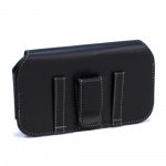 Wholesale Horizontal Universal Tuff Belt Clip Pouch Large 21 (Black)